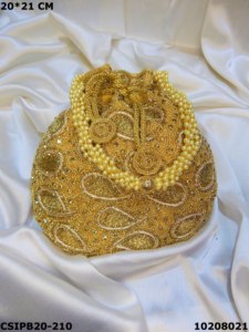 Elegant Beaded <b>Gold</b> <b>Clutch</b> Bag With Pearl Decoration Handmade Evening Party Purse - Product Image 4