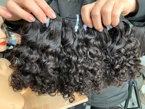 Extensions de cheveux naturels bouclés Remy, tissage de cheveux vietnamiens Eurasiens, trame simple, provenant de plusieurs donneurs, toutes couleurs - Product Image 5