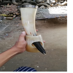 Bocina para beber hecha a medida con soporte, bocina de búhos de color crema blanca, para tiendas de suministros de artesanía vikingos - Product Image 5