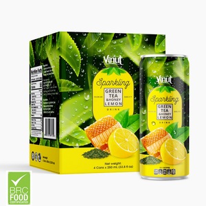 Té verde miel limón 8,5 floz agua con gas VINUT Vietnam 4 latas caja puede OEM ODM etiqueta privada personalizada - Product Image 1