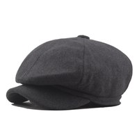 Sombrero octogonal de moda para hombres de mediana edad y mayores, boina de lana para otoño e invierno, gorra inglesa con visera, sombrero cálido para montar a caballo