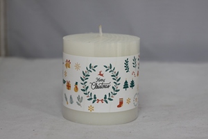 Bougies Pilier Blanches Parfumées en Paraffine en Gros pour Décoration de Fêtes de Noël et Usage Domestique - Product Image 6