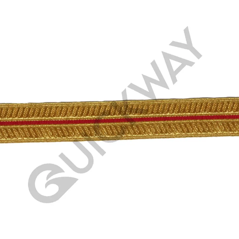 Strisce rosse dorate Trim Bullion Wire treccia d'oro trecce di filo di lingotti francesi