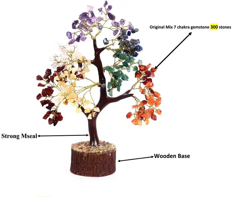 7 yedi çakra kristal taş Bonsai para ağacı 300 boncuk doğal noel süslemeleri kristal ağacı Alfazal akik