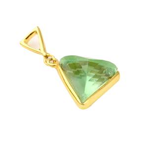 Meilleure Qualité Plaqué Or Sterling Argent 925 12mm Goutte D'eau Naturel Vert Améthyste Quartz Charme Pendentif Cadeau Femmes - Product Image 5