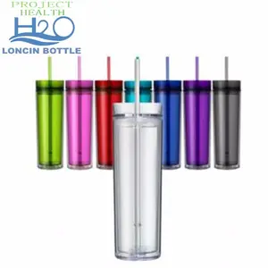 Big Discount Wholesale Skinny Acrylic Tumbler Cups 20oz Skinny Sublimation Tumblers With Straw