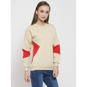 Automne femmes sweat à capuche court grande taille goutte épaule col côtelé impression personnalisée Logo col montant sweat à capuche sweat - Product Image 1