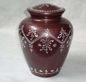 Urne gravée en métal violet pour cendres, urne de crémation pour adulte de Style américain/européen - Product Image 6