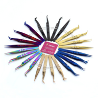 Vente chaude Extensions de Cils Pince À Épiler Ensemble Haute Qualité Plasma Enduit Volume Pince À Épiler Nano Fiber Conseils Cils Pince À Épiler