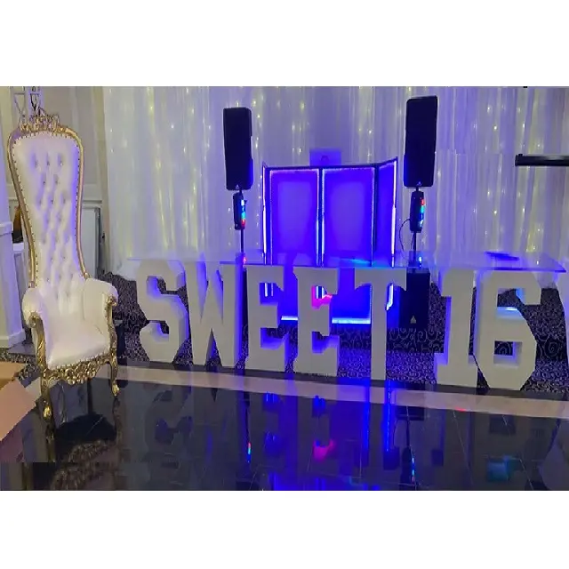 Tatlı 16 doğum günü dekor mektup masa LED ışık Up Sweet16 mektup masa süsü tatlı 16 masa süsü ations ile mektup numarası