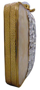 Buy multi color clutch Eid gift metal Bag Shell stone mosaic - Product Image 2