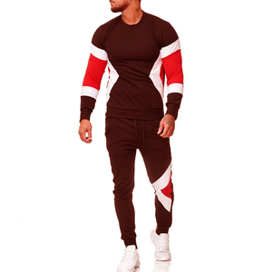 Tracksuit jogging home men's set Men's Autumn Plaid Printed Zipper Sweat shirt Top Pants Sets Sports Suit Tracksuit - Product Image 4
