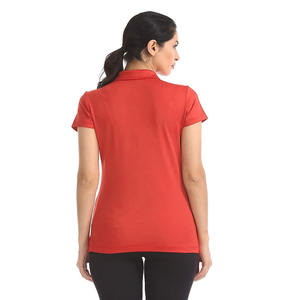 Polos de punto de algodón para mujer al por mayor, ropa de abrigo transpirable de manga corta, camisetas - Product Image 5