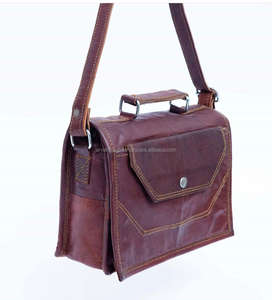 Stylish Messenger <b>Bag</b> Brown Leather Office Use Goat Leather Laptop <b>Bag</b> Unisex <b>Bag</b> - Product Image 3