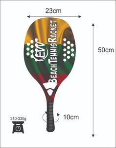 Raquetas de Tenis Playa con Cara de Fibra de Carbono de 20mm, Empuñadura de Fibra de Carbono y Vidrio, Peso 310-330g, Longitud 50cm - Product Image 3