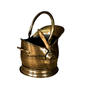 Seau à allume-feu en métal avec couvercle, seau à cendres rond pour jardin, seau à charbon de luxe en métal, article de jardinage classique et élégant - Product Image 6