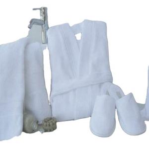 Offres Spéciales Douce Et absorbante Hôtel Peignoirs Et pantoufles Blanc 100% coton terry. - Product Image 1