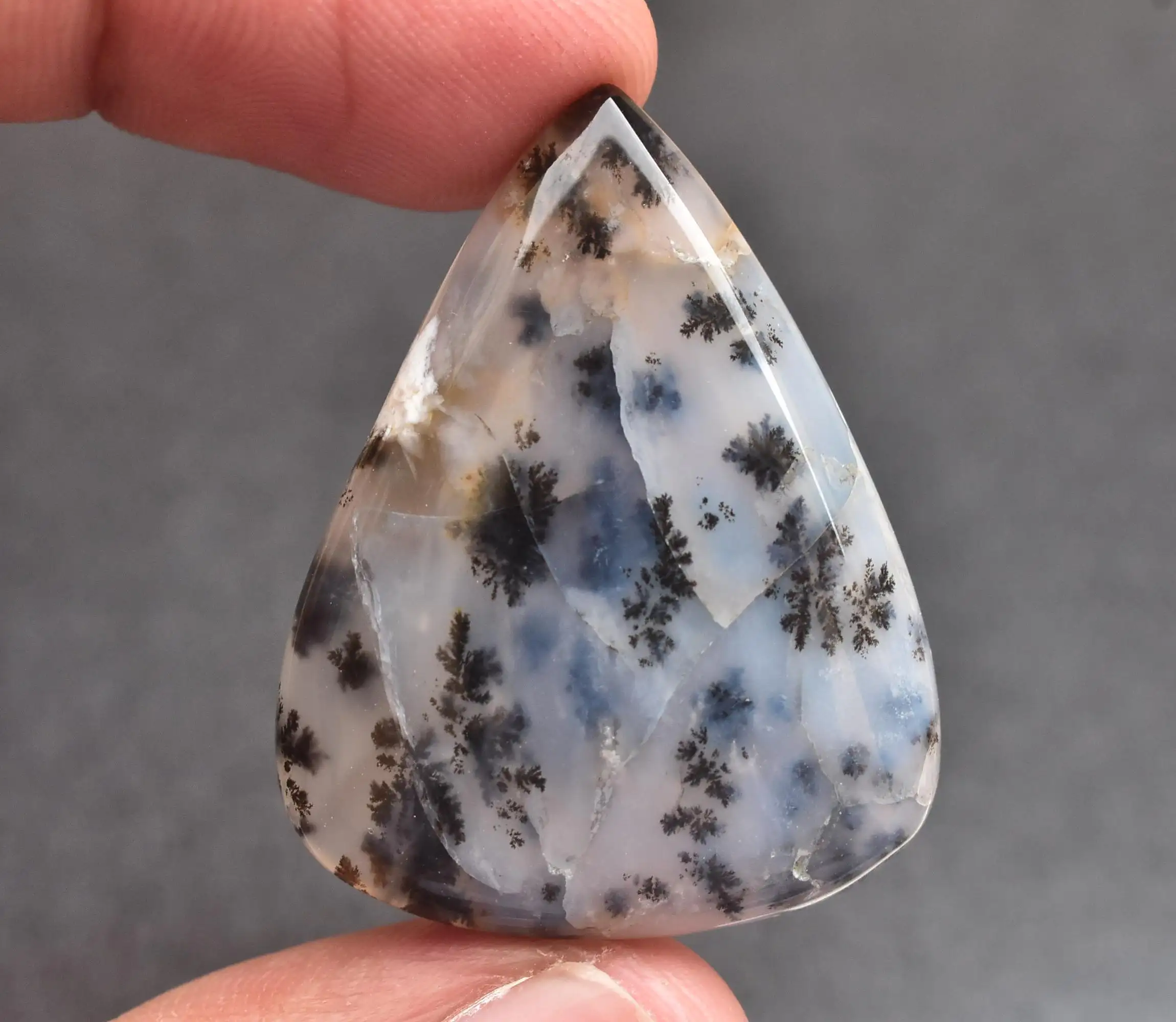 Türk dendritik Opal taş doğal çiçek Dendrite Opal takı için gevşek taş
