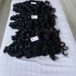Extensiones de Cabello Humano Virgen Indio 100% Natural, Cabello de Templo Indio de la Mejor Calidad, con Cutícula Alineada, Venta al Por Mayor - Product Image 4