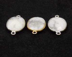 Jaspe naturel connecteur de pierres précieuses fait à la main Double caution lunette à facettes plaqué or forme ovale résultats de bijoux en argent Sterling - Product Image 2