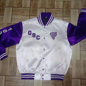 เสื้อแจ็กเก็ตเบสบอลทำจากผ้าซาติน,เสื้อคลุมทำจากผ้าซาตินสั่งทำได้ - Product Image 3