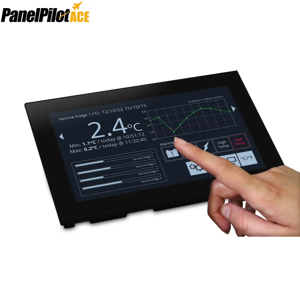 Polegadas touch tela 7 analógico medidor de painel digital de tensão volt medidor com full software programável