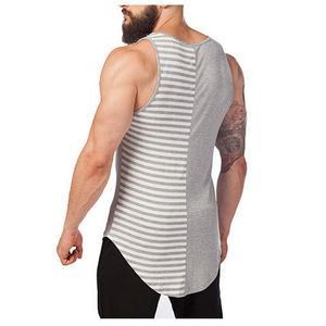 Débardeur de sport pour hommes personnalisé Fitness Stringer Gym Grande taille décontracté tricoté respirant coton uni broderie de musculation - Product Image 3