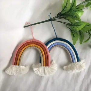 Rainbow Wall Hanging, Rainbow Macrame Wall Hanging para Berçário e Decoração para Casa