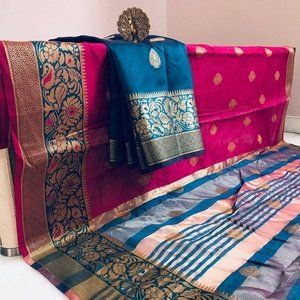 Ethnic Garment Cotton Silk <b>Sarees</b> Special Occasion Luxury Party Wear Modern Design Washable Alphanumero - Product Image 2