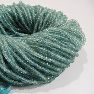 Perles de pierres précieuses à facettes de forme ronde en aigue-marine bleue - Product Image 1