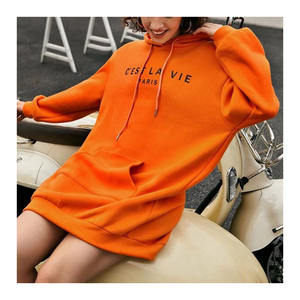 Custom Solid Color Tracksuit Rib Cuff Hoody Pullover Oversize Women with Pocket <b>Workout</b> <b>Hoodies</b> - Product Image 3