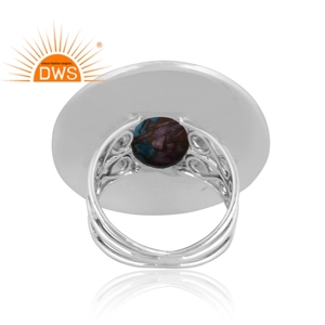 Anillo de Plata de Ley Oxidada con Turquesa Natural de Mojave y Cobre Morado, Último Modelo 2026, para Mujer, Fabricante de Joyería - Product Image 5