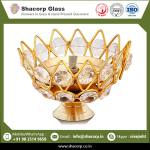 Bol décoratif en cristal avec décoration de mariage, bougie cadeau avec Design de couronne de luxe, acheter à 5% sans prix sur commande en vrac - Product Image 2