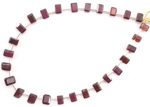 Gema Natural de granate rojo, 27 piezas, facetadas, pequeñas cuentas rectangulares, piedra de nacimiento de enero - Product Image 5