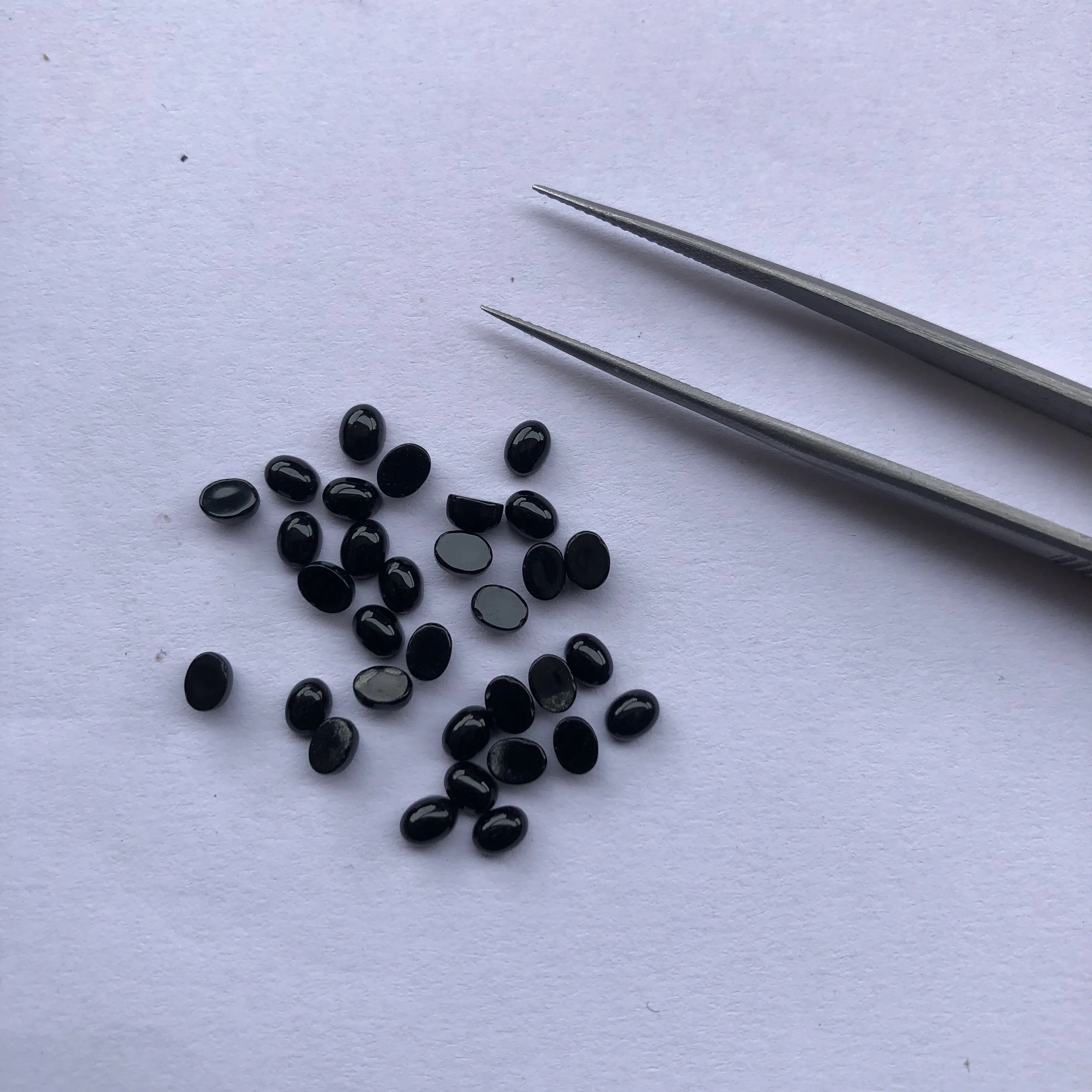 3x5 мм натуральный черный оникс Гладкий овальный свободный калиброванный Кабошон От производителя полудрагоценных камней для украшения онлайн распродажа