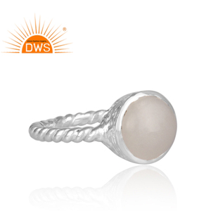 Twisted Classic <b>Statement</b> <b>Ring</b> White Moonstone Gemstone <b>Ring</b> Jewelry Fine Sterling Silver Jewelry Supplier - Product Image 3