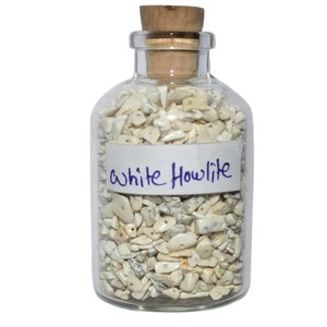 Buy Online White Howlite <b>Chips</b> Gemstone Bottle : White Howlite <b>Chips</b> Gemstone Bottle for Sale Semiprecious Stone Craft India - Product Image 1