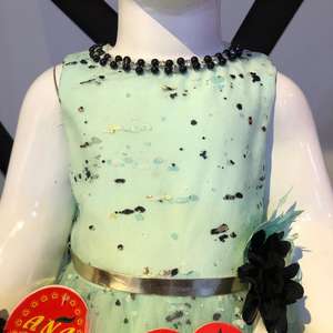 Robe de princesse d'été en satin pour enfants de tous âges Broderie imprimée florale pour les fêtes d'anniversaire printemps/été - Product Image 3