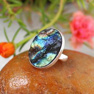 Bague de fiançailles en pierre précieuse en forme de coeur pour femmes lavande naturelle Druzy larme pierres bijoux de mariage fabrication de bijoux en gros - Product Image 4