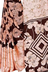 Lo último Festival Wear Rosa Estampado Satén Saree Étnico - Product Image 4