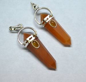 พีช Aventurine คู่จุดจี้ขายส่งจี้พลอย - Product Image 1