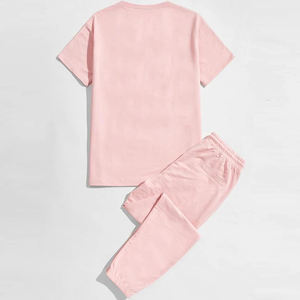 Custom Logo Men's Summer Cotton Sportswear Shirt and <b>Shorts</b> Set <b>for</b> Outdoor Activities - Product Image 2