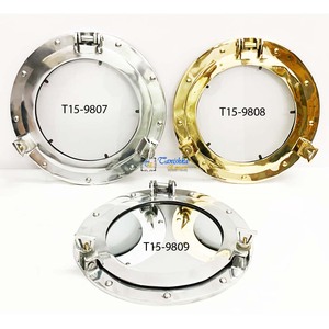 Moderno náutico marino aluminio niquelado hecho a mano espejo de alta calidad ojo de buey colgante de pared regalo barco diseño ventana espejo - Product Image 3