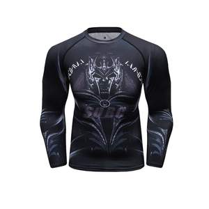 Camisetas de compresión de manga larga para hombre, camisas deportivas y ropa de gimnasio, color negro - Product Image 1