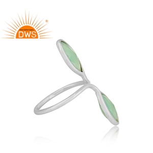 <b>925</b> Sterling <b>Silver</b> <b>Ring</b> Jewelry Wholesale Natural Prehnite Chalcedony Gemstone Handmade Woman's <b>Ring</b> Jewelry Manufacturer - Product Image 2