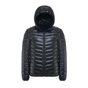 Chaqueta acolchada brillante cortavientos de diseño y colores personalizados para abrigo acolchado con capucha ecológico relleno de plumón ligero Unisex - Product Image 1