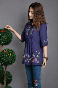 Tunique brodée à manches longues pour femmes, vêtements à la mode, tenue de tous les jours, tunique élégante et décontractée, 2023 - Product Image 5