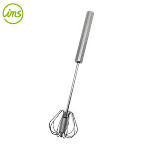 Fouet à oeufs semi-automatique en acier inoxydable étendu à la main mélangeur outil de batteurs à oeufs en métal - Product Image 2