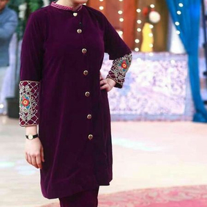 --- Nouveau-Branché-Belle Longue Kurta avec Pantalon robe avec beau travail applique pour la Fête/Mariage = 2020 - Product Image 1