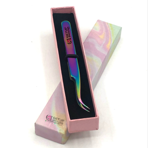 Pince à épiler d'extension de cils incurvés Plasma arc-en-ciel en acier inoxydable de meilleure qualité avec logo personnalisé Beaux instruments de beauté - Product Image 1